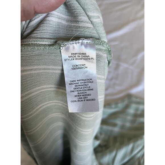 Market & Spruce Prat Sleeveless Henley Blouse 2x Green Striped Layering - Picture 7 of 7